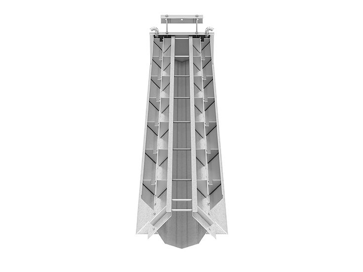 Stainless steel baffles specificaly designed to reduce water flow reate, decreasing backwash waste and cleaner media